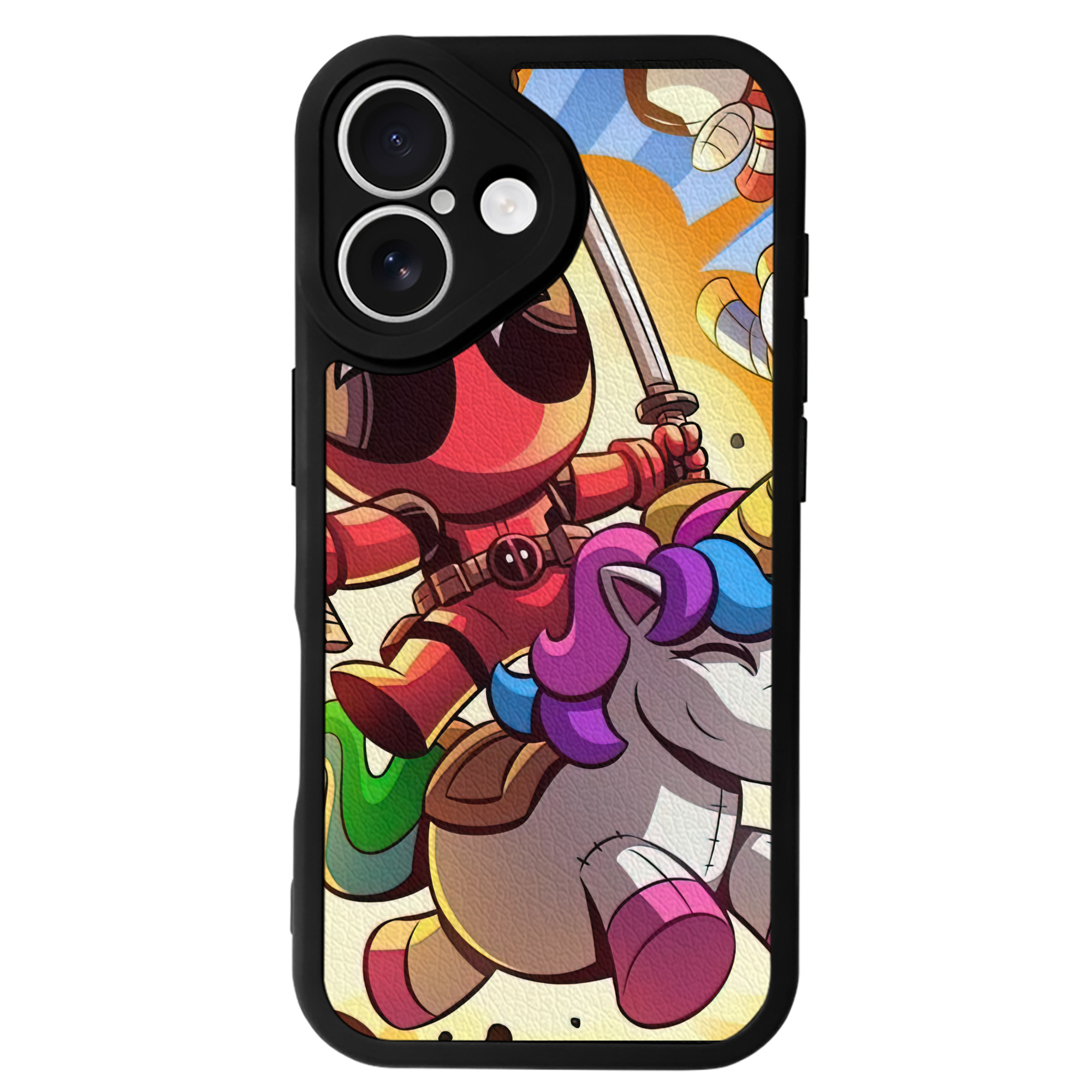 （画像用） Deadpool デッドプール 【iPhone 16シリーズ対応】シリコンスマホケース（レザー調） 材質：シリコン